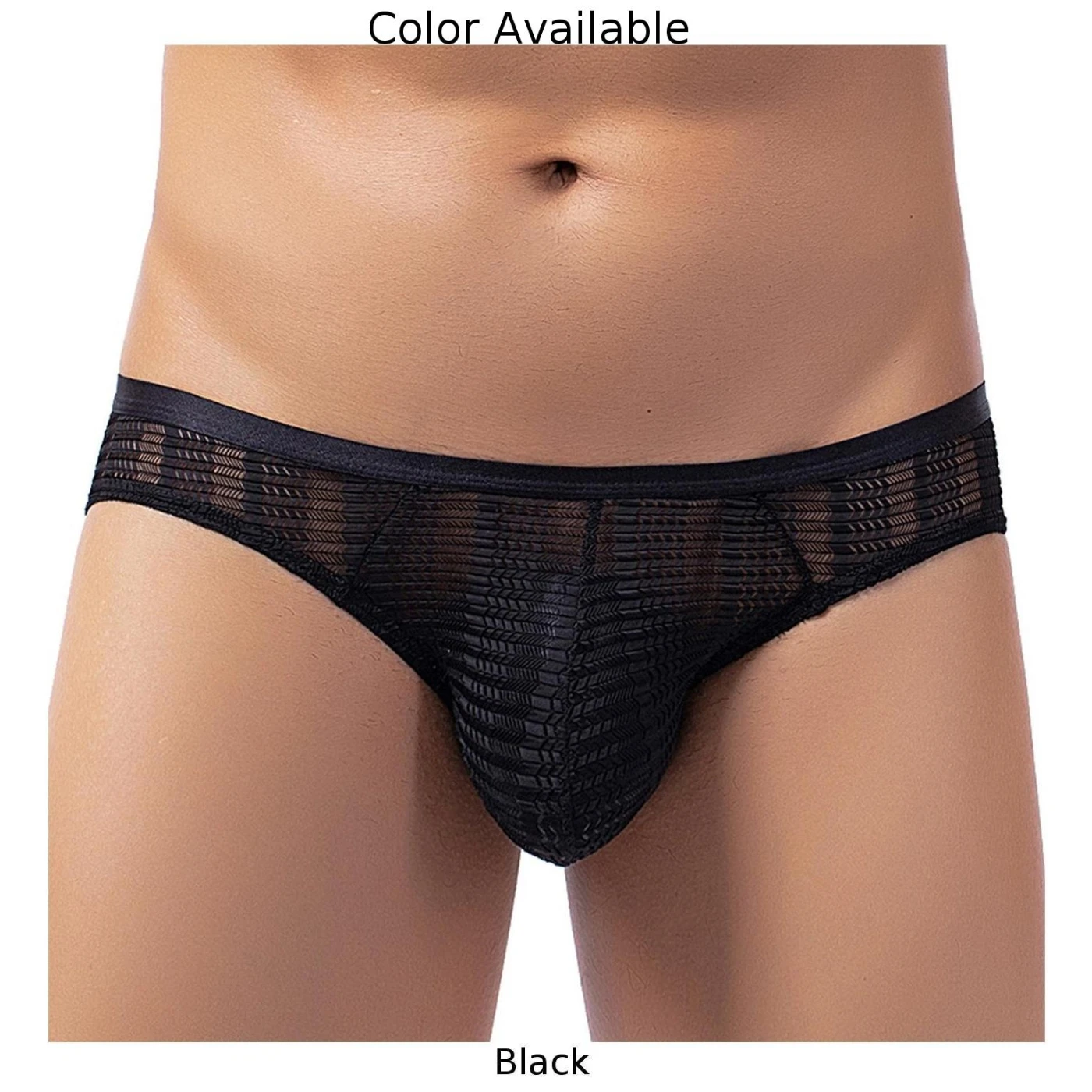 Calzoncillos transparentes de tiro bajo para Hombre, ropa interior Sexy a rayas, bolsa transpirable, Tanga transparente, Calzoncillos antideslizantes
