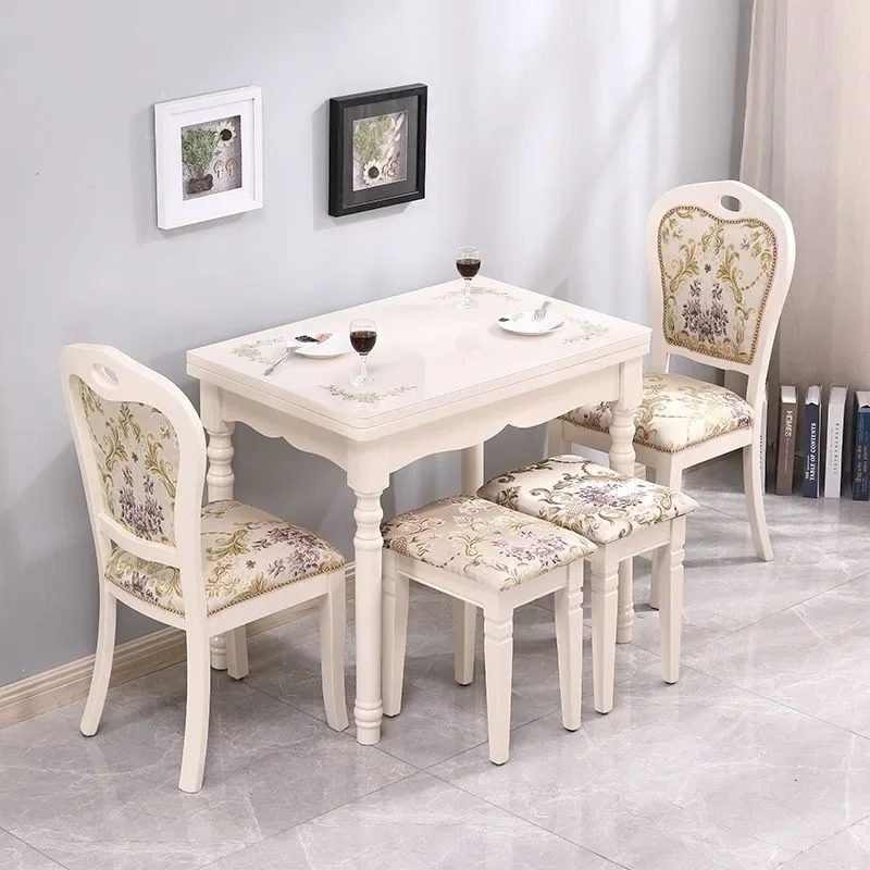 d2 solid wood folding dining table living room small apartment rotating and retractable modern simple multi-functional