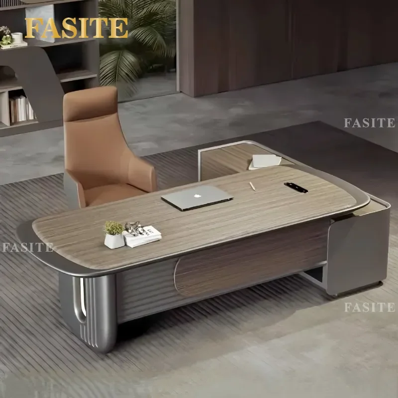 For Italian Light Luxury Modern Office Desk and Chair Combination High End Atmospheric Executive Manager Table Platform