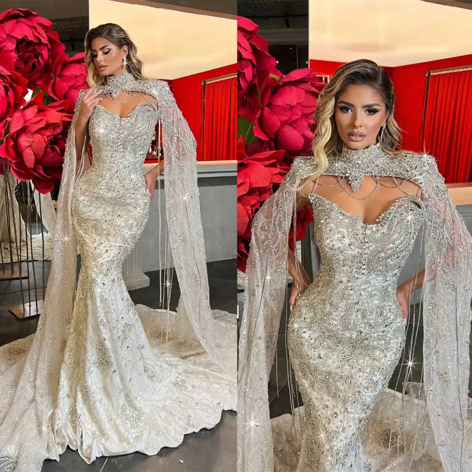 

Gorgeous Evening Dresses Mermaid Strapless Sequins Beading Court Gown Party Dresses New Arrivals Vestido De Noite Customized