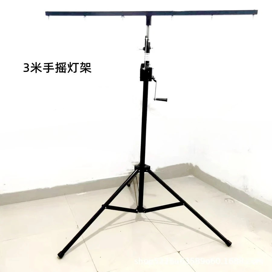 Heavy-Duty 4.5m Lighting Truss with T-Base, Horizontal Arm and Manual Hoist for Stage PAR Floodlight Fixtures