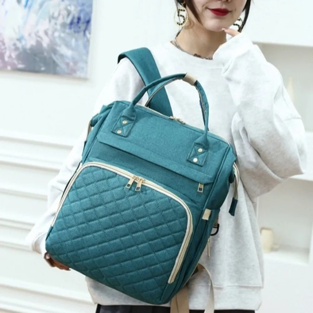 

Simple Nylon Mommy Bag Large Capacity Multifunctional Maternity Travel Bag Waterproof Solid Color Nappy Bagpack Travel