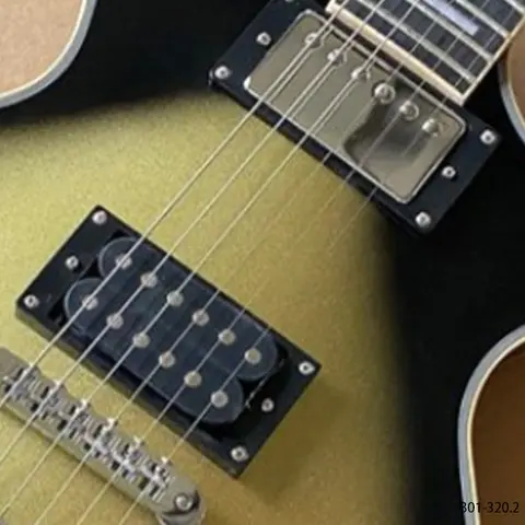 Adam Jones signature guitar, featuring a nitro finish, ebony fingerboard, and fret nibs, bone nut