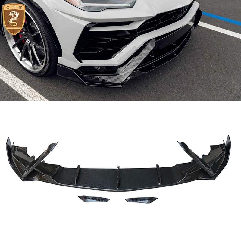 Auto Bumper For Lamborghini URUS 2017 Modfied Vors Style Dry Carbon Fiber Front Bumper Bottom Splitter Air Intake Replacements