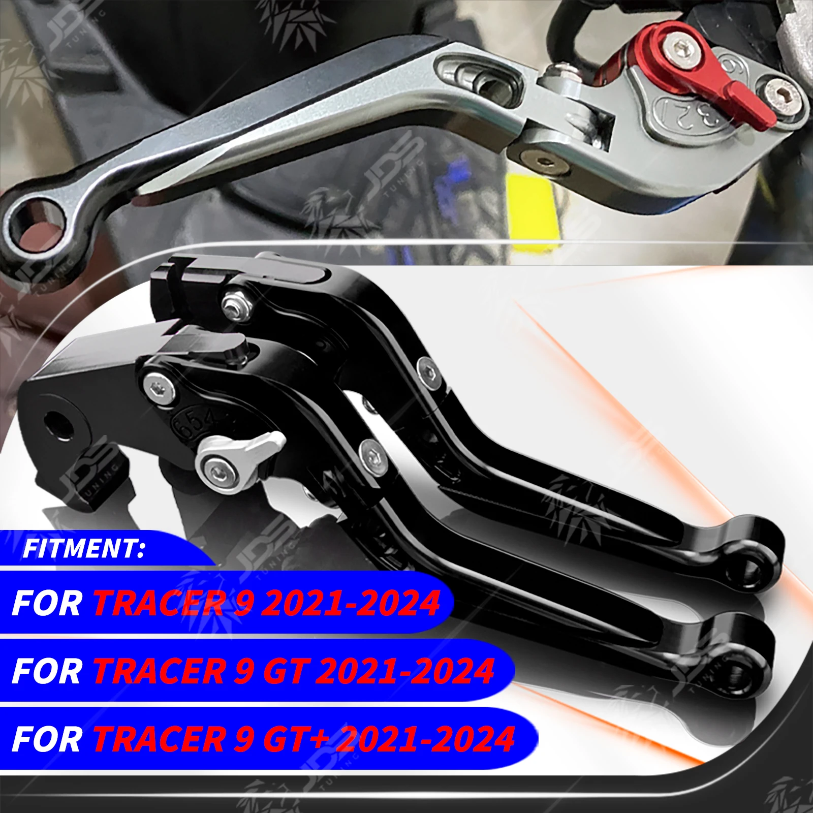 JDSTUNING For Yamaha TRACER 9/GT/GT+ 2021-2024 Clutch Lever Brake Lever Set Adjustable Folding Handle Levers Accessories Parts