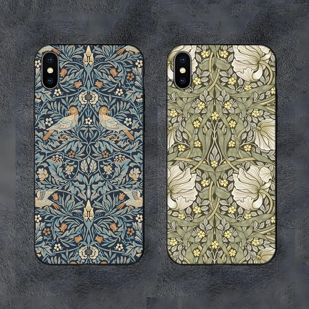 

William Morris Strawberry Thief Phone Case For Samsung S25,S24,S22,S23,S30,Ultra,S20,S30,Plus,S21 Fe,10,9,5G Silicone Cover