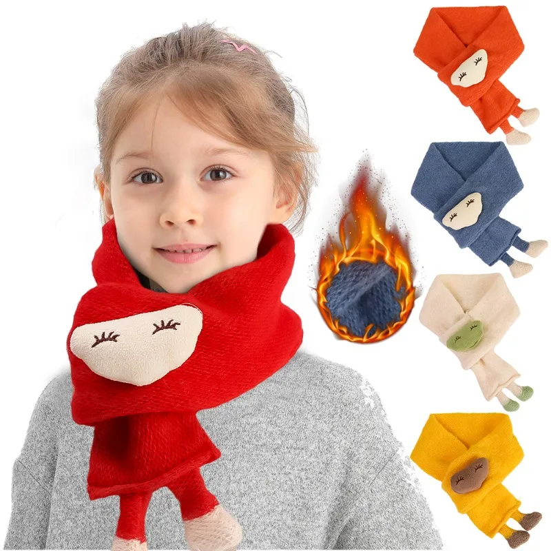 Autumn Winter Warm Scarf for Kids Knitting Cloud Scarf Boys Girls Outdoor Cute Neckerchief Soft Children Keep Warm Accessories