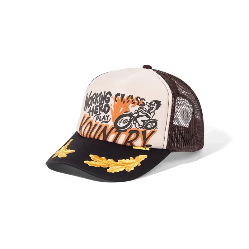 24SS KAPITAL Hirata Kazuhiro American retro motorcycle graffiti hip-hop style embroidered adjustable peaked cap