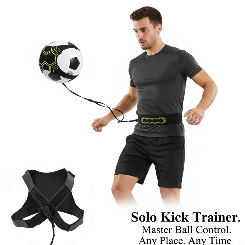 

Регулируемый футбольный пояс для соло, эластичный футбольный кидок для практики контроля навыков, спортивное оборудование