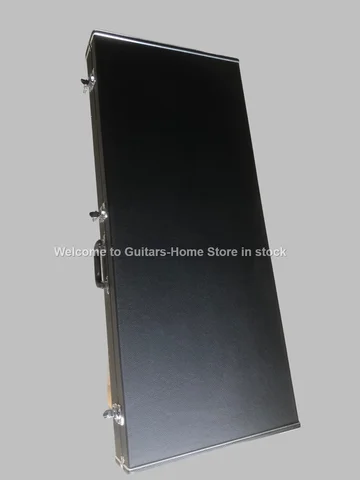 Black Double-Headed SG Guitar Case: All-Black Lining, Shockproof/Moisture-Proof, Sturdy Handle