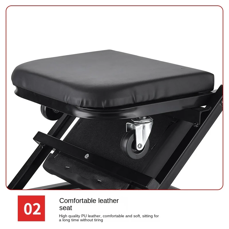 36-inch Folding Car Repair Bed Auto Maintenance Work Bench Chair Auto Workshop Roller Seat Bench Wheels Roller Car Creeper Seat