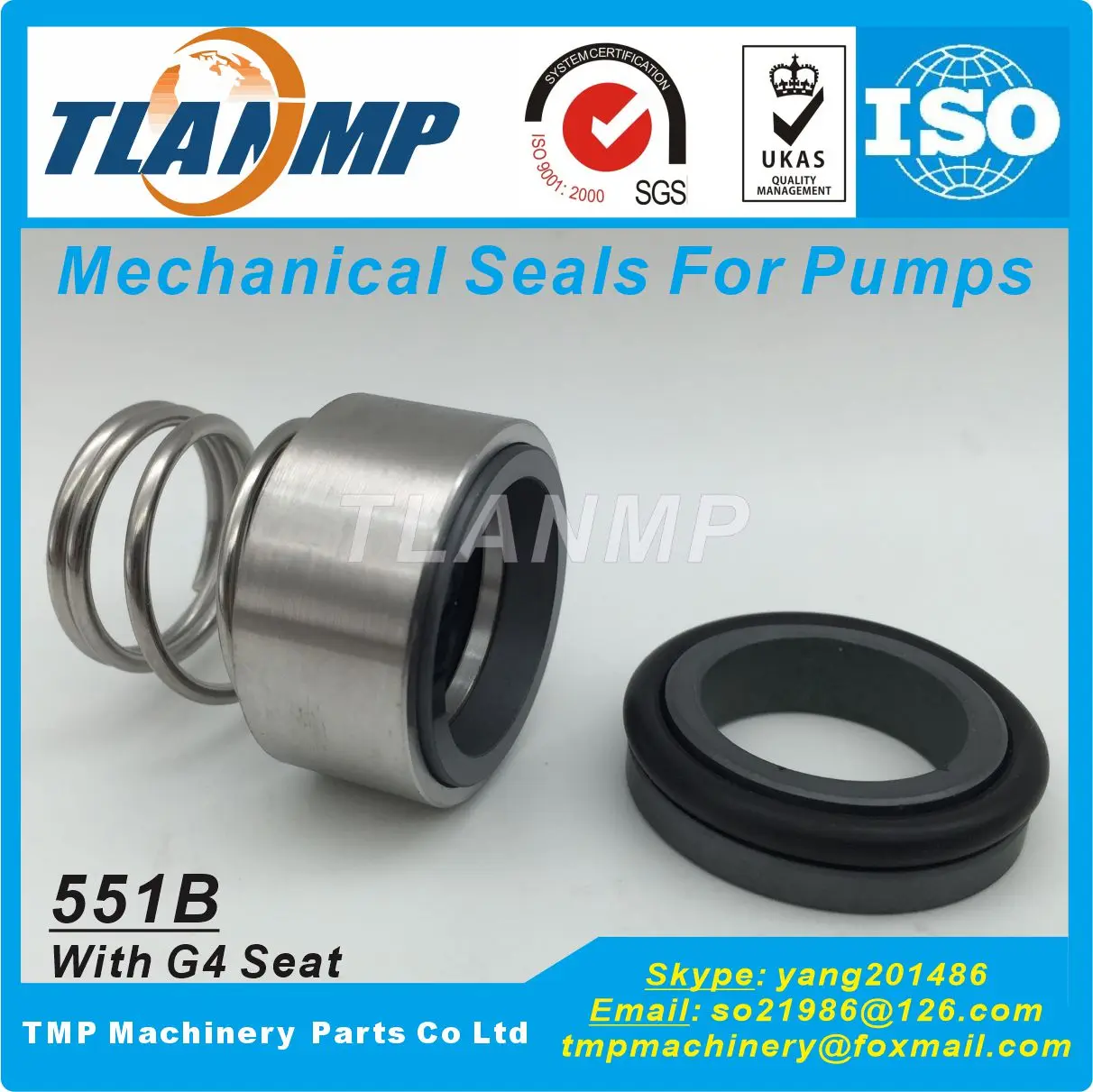 

551B-38/40/43/45/48/60/75 Mechanical Seals with G4 Seats (BT-RN,VUL-CAN 12,Flow-serve 42,ROTE-N R2,UNI-TEN U2,AES-SEAL T03)