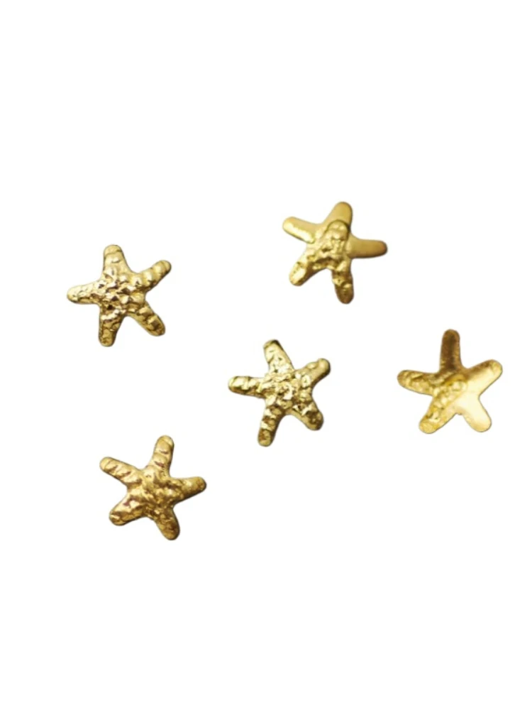 500pcs léto designs dráp umění kov plátky hřeby multi-shapes shell/starfish/seahorse gold/silver dráp dekorace