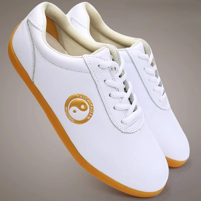 

Genuine Cowhide Leather Tai Chi Shoes for Kung Fu Wushu Martial Arts Soft Flexible Sole Light weight Men Women Footwear