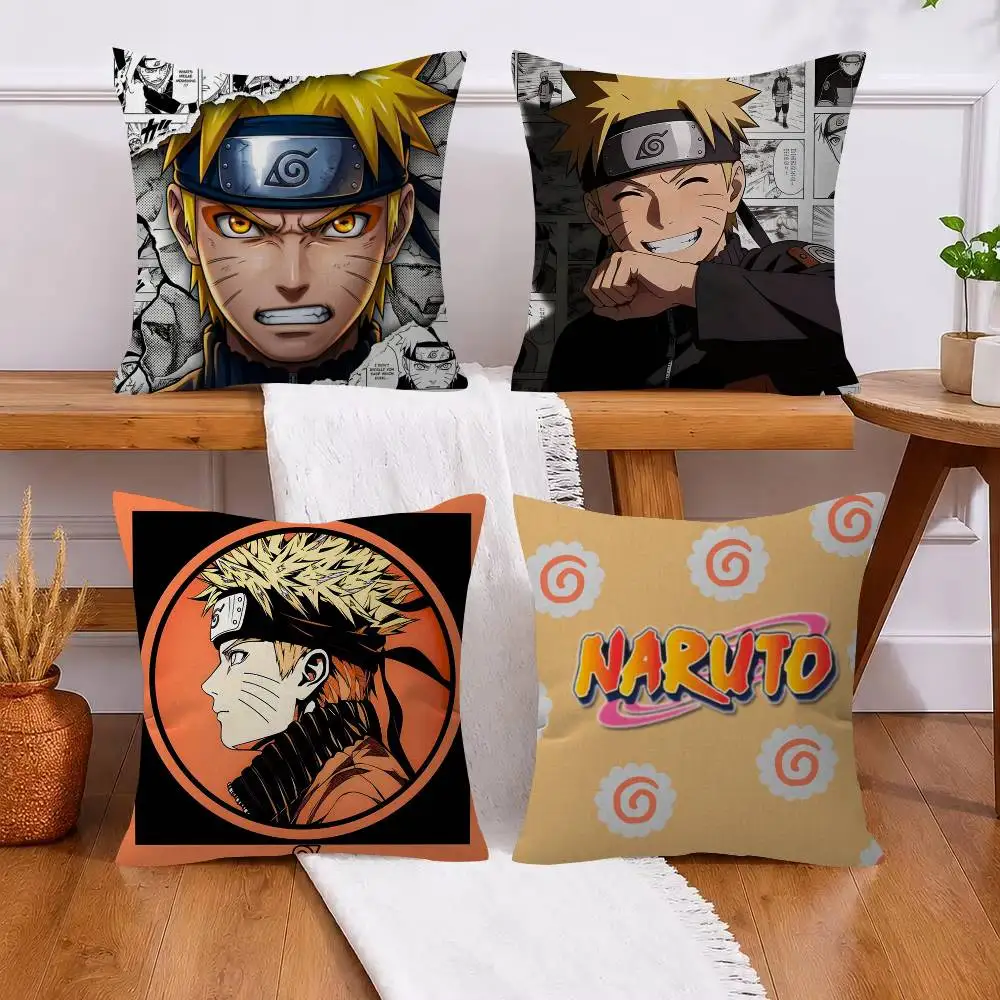 Uzumaki Naruto Dekorativer Kissenbezug für Raumästhetik, Heimdekoration, Schlafzimmer, Sofa, Bett, Couch, Kissenbezug, 45 x 45 cm