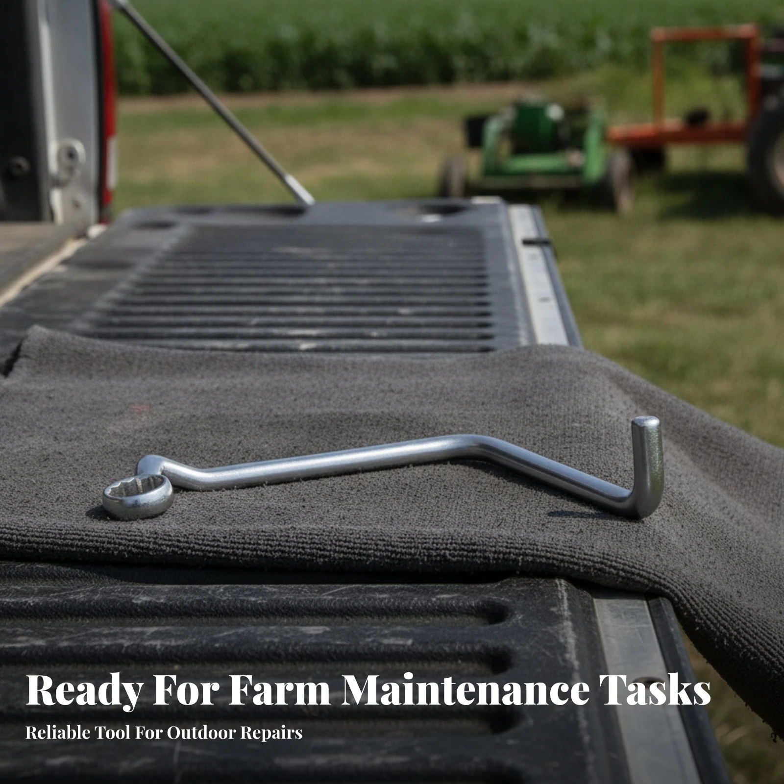 9/16 Inch Offset Wrench with Long Bent Shaft for Tight Engine Bay Access Tool