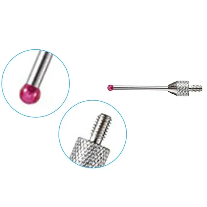 ABVJ-2X M2.5 CNC Probe Measuring Tips 2Mm Stylus Ball Porcelain Shaft CNC Height Gauge Probe Measuring Probe CMM Machines A