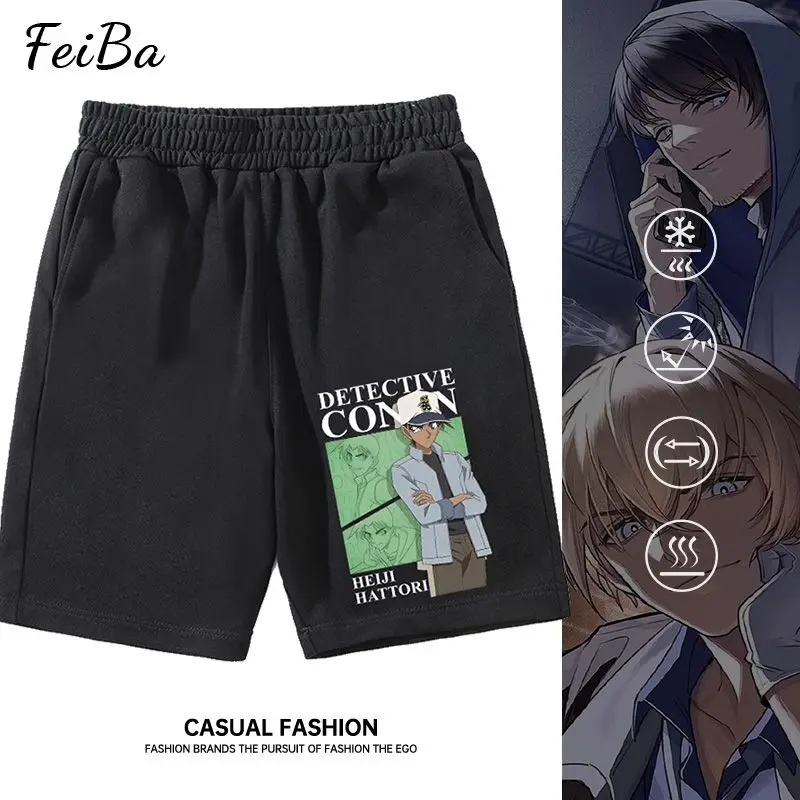 

Трендовые шорты «Детектив Конан», мужские летние шорты Monster Thief Kidd Kudo Shinichi Haihara Sad, аниме, периферийные средние брюки, мужские