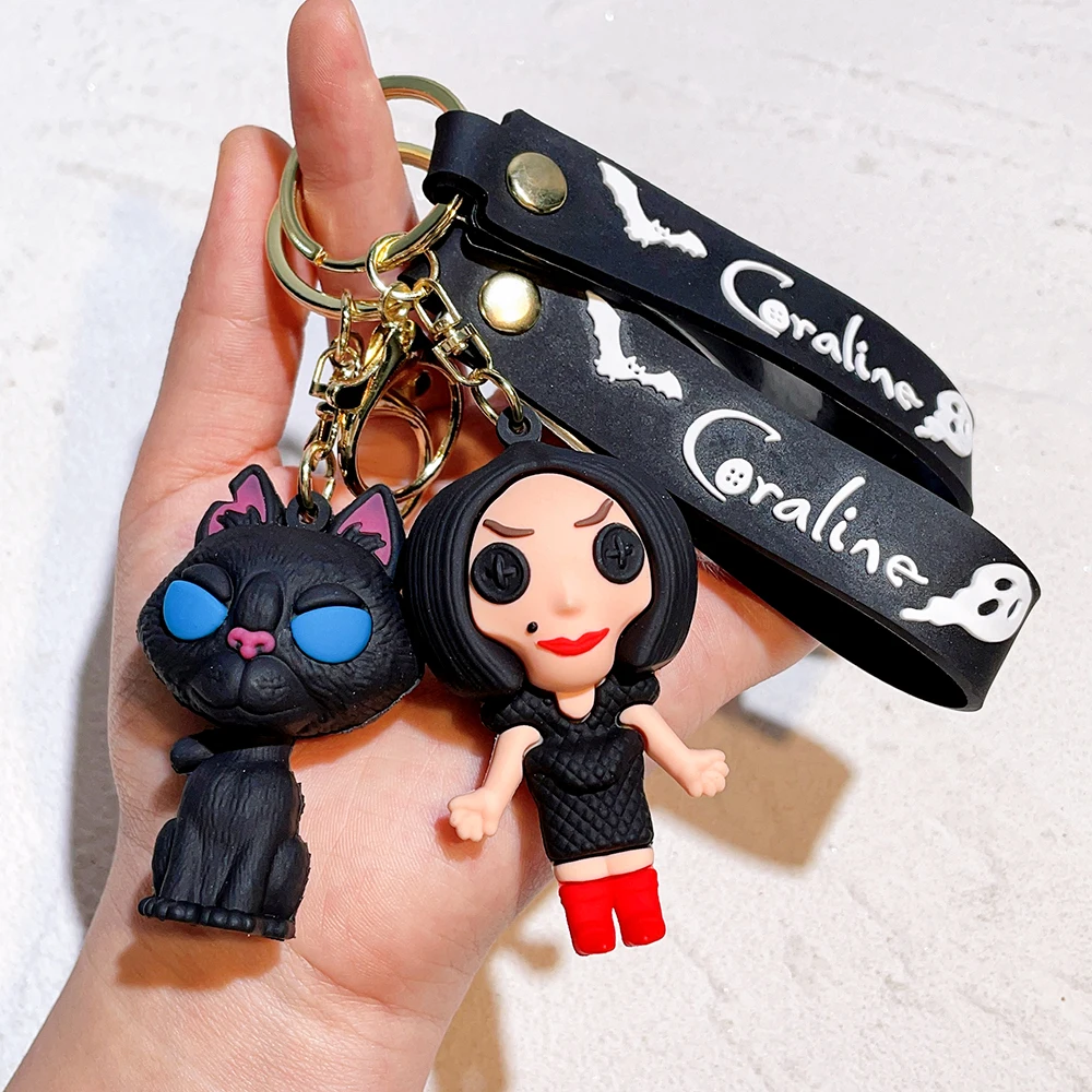 Coraline & the Secret Door Movie Film Action Figure Toy Doll Model Cute Doll PVC Keyring Ornament Key Chain Pendant Kids Toys