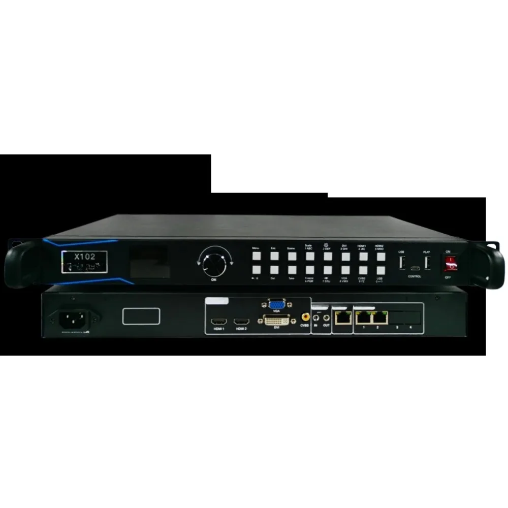 X102 Video processor HD DVI VGA CV input  AC voltage Like X100  all in one LED display controller with Linsn sending card