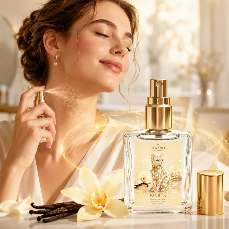 Huile parfumée à la vanille Rozino, une base de parfum à la vanille importée d'Italie, offrant un arôme de vanille riche et sucré de qualité supérieure, possède un parfum intense et durable, améliore instantanément l'a