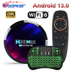 Woopker TV Kutusu Android 13 H96 MAX RK3528 Rockchip 3528 Dört Çekirdekli 8K Medya Oynatıcı Wifi6 BT5.0 2 GB 16 GB Google Ses Set Üstü Kutusu