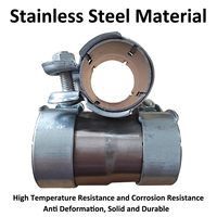 Automotive Exhaust Pipe Clamp 45mm to 51mm Reducer Sleeve Strip Exhaust Pipe Stainless Steel Clamp Double Exhaust Sleeve Fitting