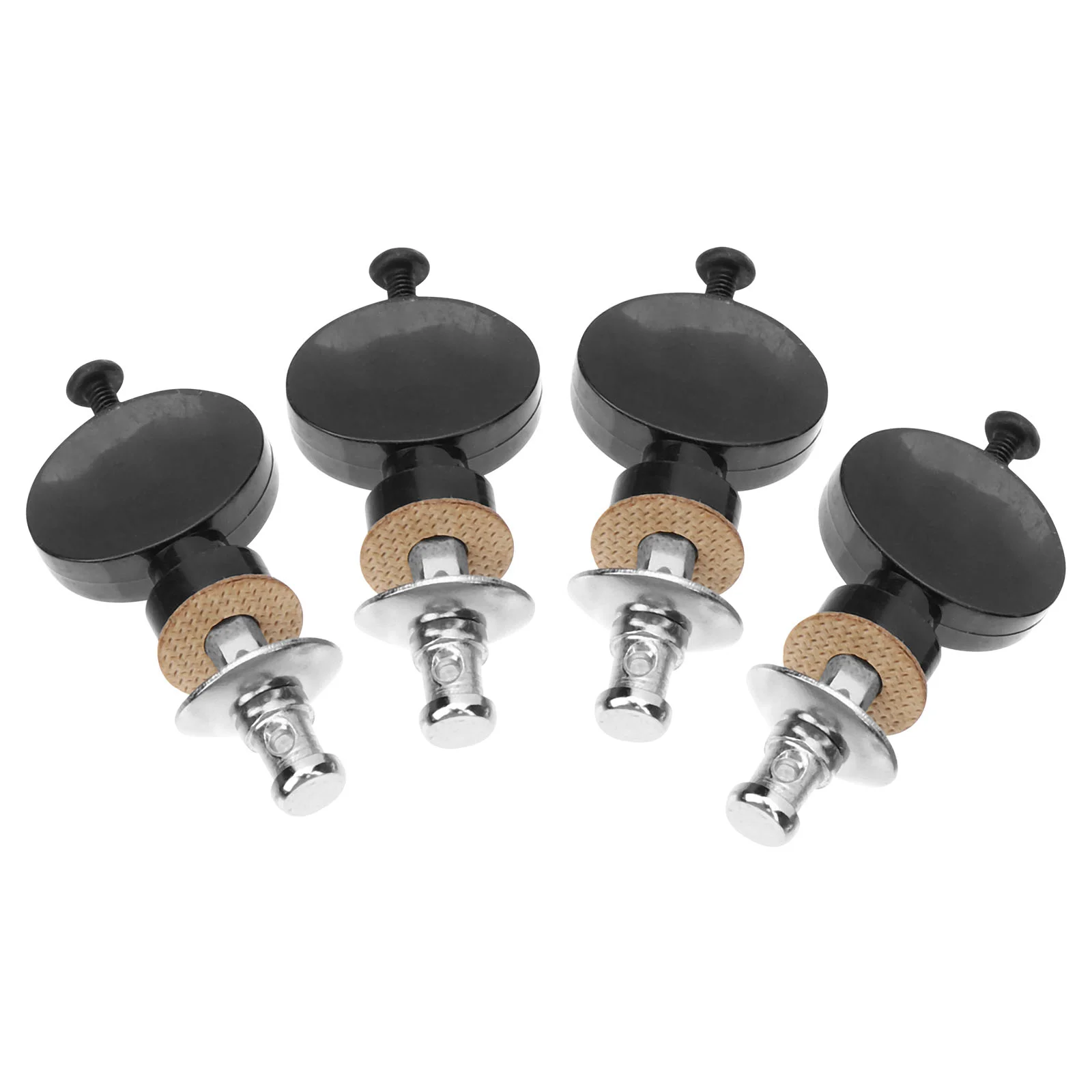 4 Pcs Gear Knob Ukulele Knobs Musical Tuning Pegs Accessories Ukelele Tuner Black Machine Heads