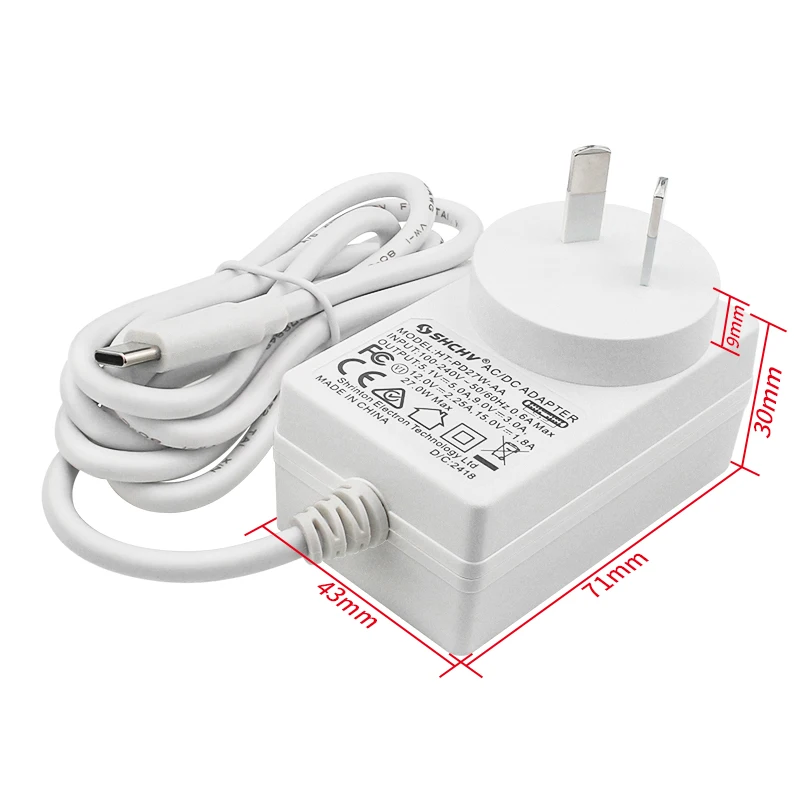 Raspberry Pi 5 Power Supply PD 27W 5.1V 5A AU Plug for Australia New Zealand Power Adapter