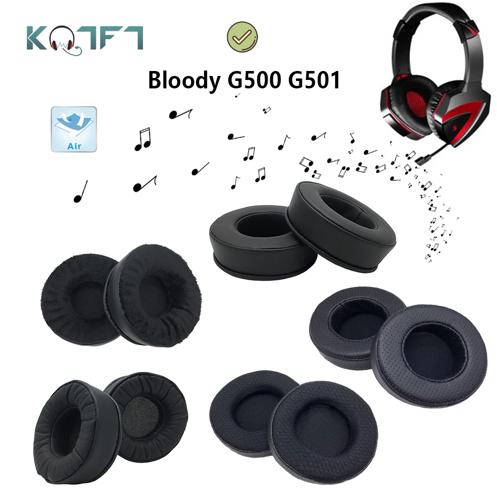 KQTFT Protein skin Velvet Replacement EarPads for Bloody G500 G501 Headphones Ear Pads Parts Earmuff Cover Cushion Cups