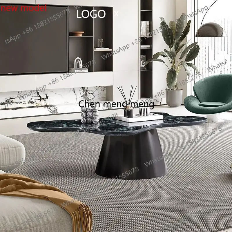 

Элегантный декоративный журнальный столик для гостиной нестандартной формы, современный дизайн, из натурального мрамора, модель A178