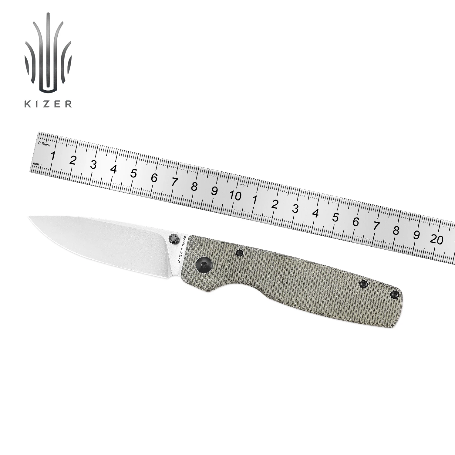 

Kizer Survival Knife Original XL V4605C1/V4605C2 Micarta/Aluminium Handle with 154CM Blade Outdoor EDC Knife