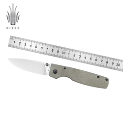 Kizer Survival Knife Original XL V4605C1/V4605C2 Micarta/Aluminium Handle with 154CM Blade Outdoor EDC Knife
