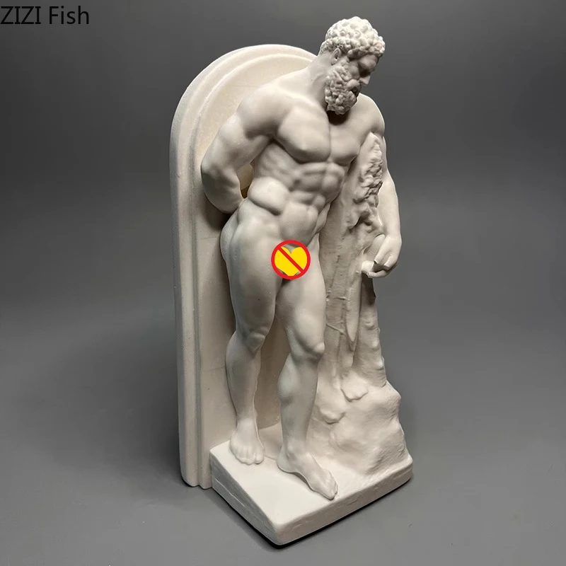 Estatua de Hércules, figuras creativas, estatua de yeso, decoración de escritorio, adornos artísticos, personajes, escultura, decoración estética para habitación