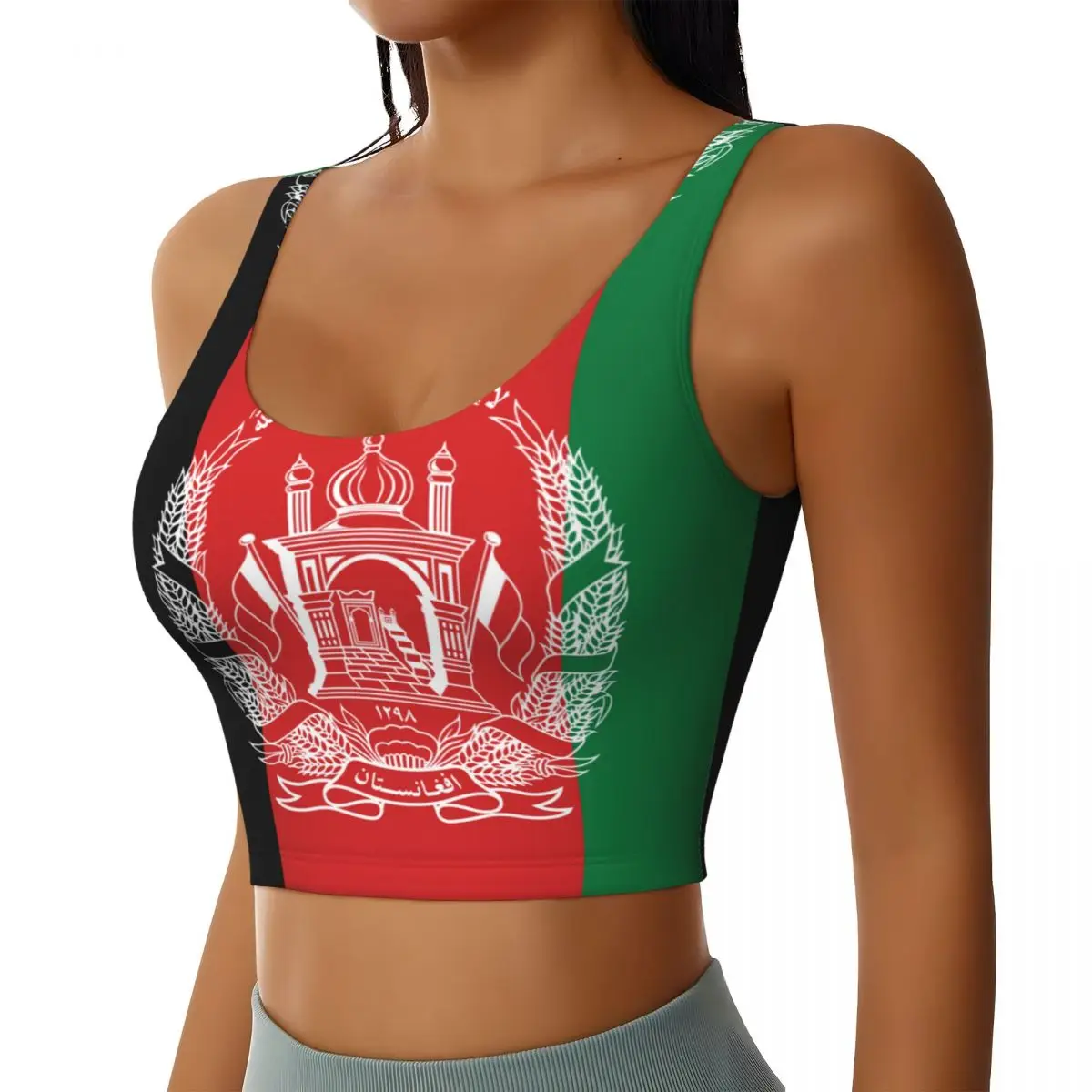 Chaleco deportivo Sexy para mujer, ropa de calle femenina con bandera de Afganistán, lencería deportiva, Top corto