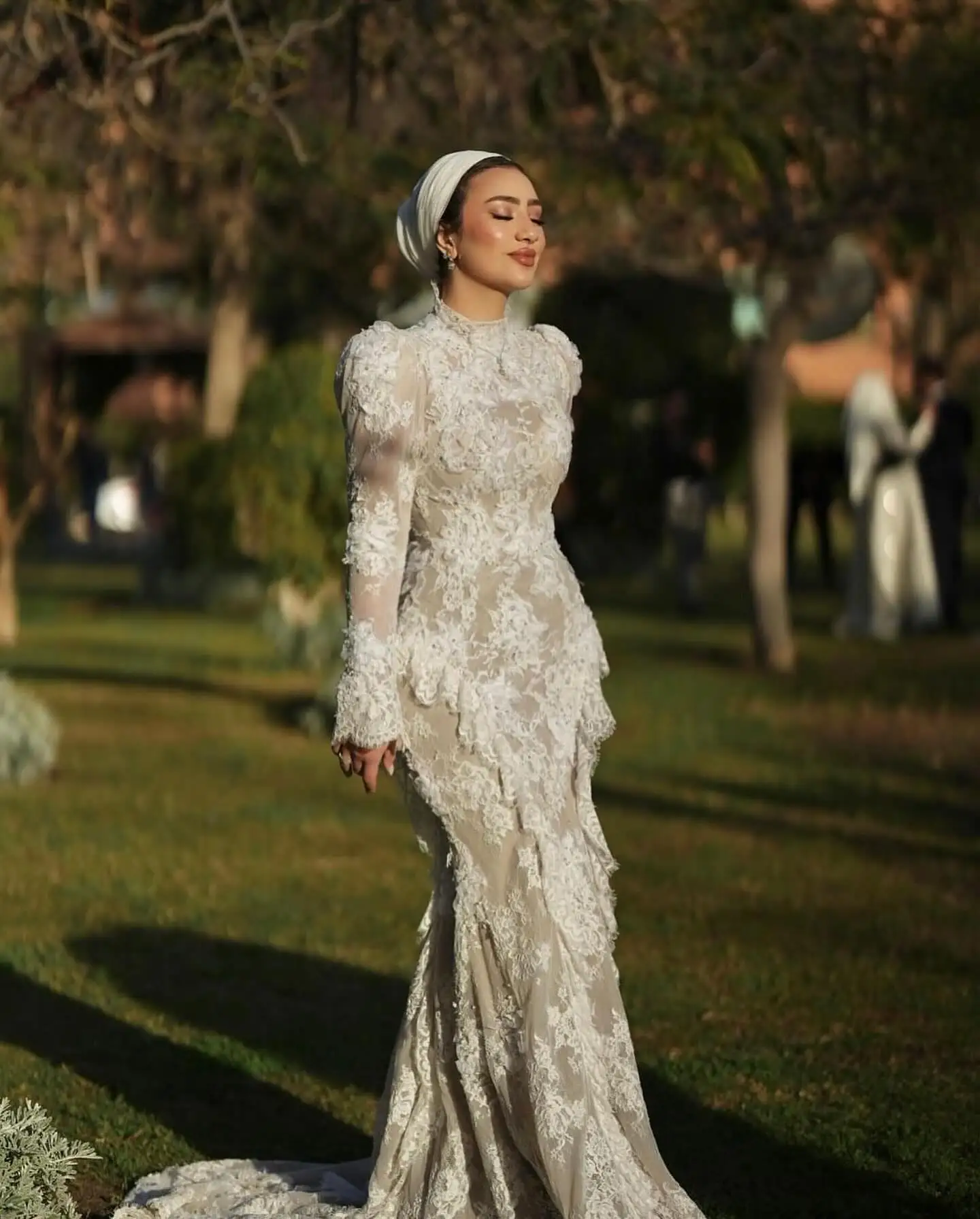 Vestido De Novia Vintage Mermaid Wedding Dress Muslim Long Sleeve Lace Brautkleid Noiva Casamento Bridal Civil Hochzeitskleid