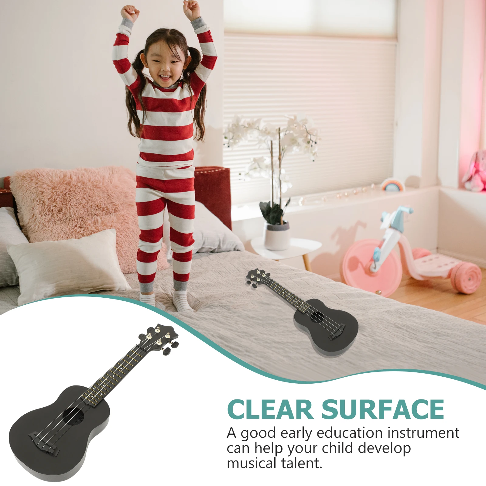 

Beginner Ukulele Wooden Acoustic Guitar For Kids Adults Soprano Concert Starter Instrument Clear Sound Fret Board Stringed