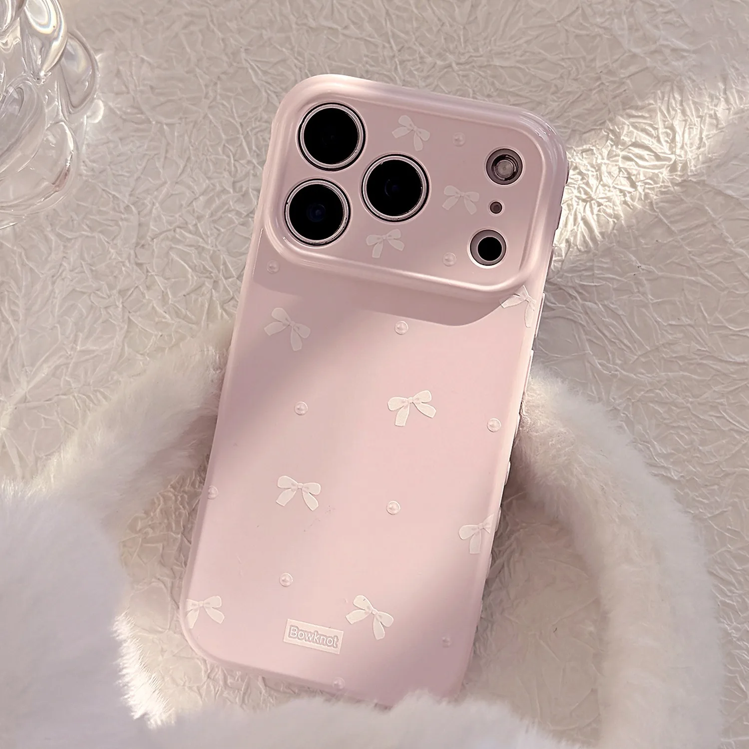 Stilvolle Handyhülle im Prinzessinnen-Design für iPhone 18 17 16 15 14 13 12 11 Pro Max Plus mit Perlen- und Schleifendesign, weiche Silikonhülle