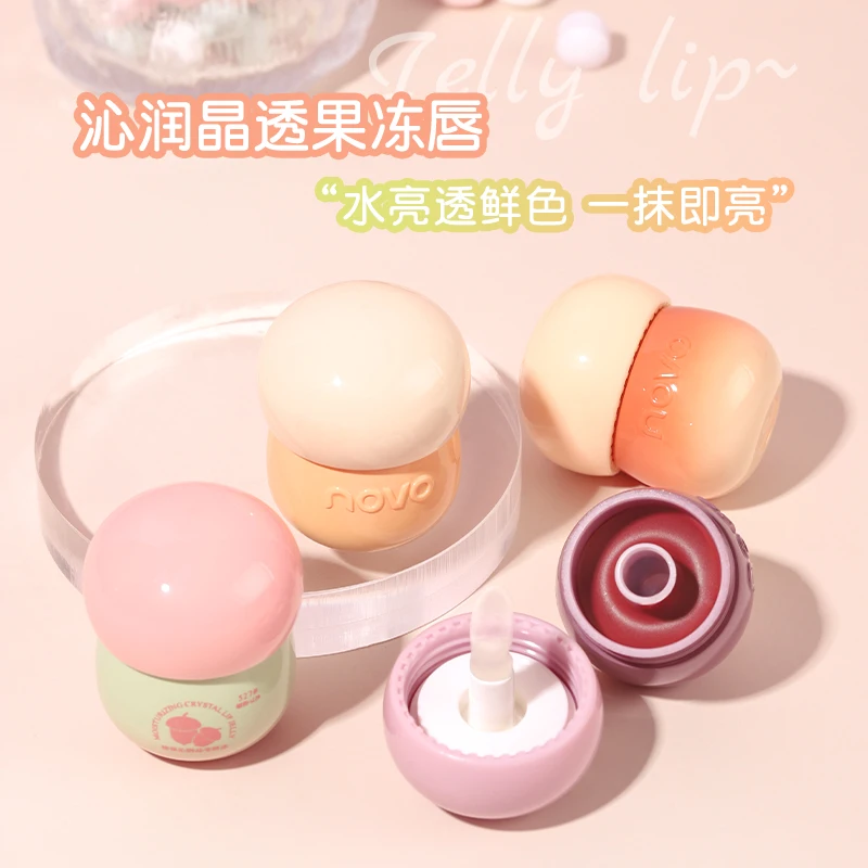 Lovely Pinecone-Shape Crystal Jelly Lipstick Nourishing Lip Lasting Tint Makeup Pigment Water Light Lip Glaze Hydrating Lip Balm