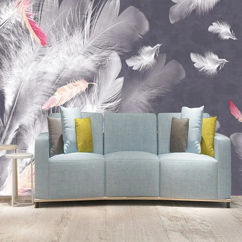 Custom Modern Nordic Minimalist Feather Abstract Photo Wallpaper Backdrop Wall Mural Living Room Bedroom Restaurant Home Decor