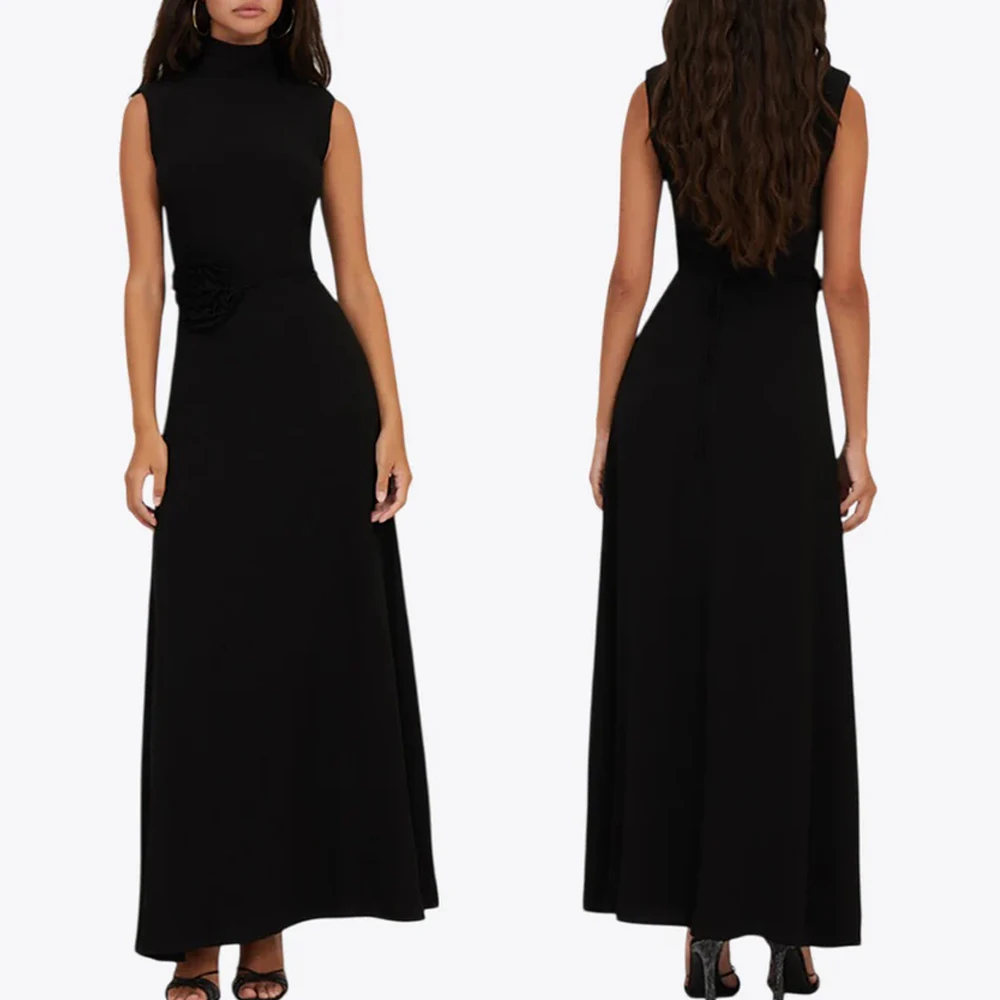 

Customized Elegant High-neck Maxi Dress A-Line Evening Dresses Occasion Formal Exquisite High Quality Prom Party Gowns for Women
