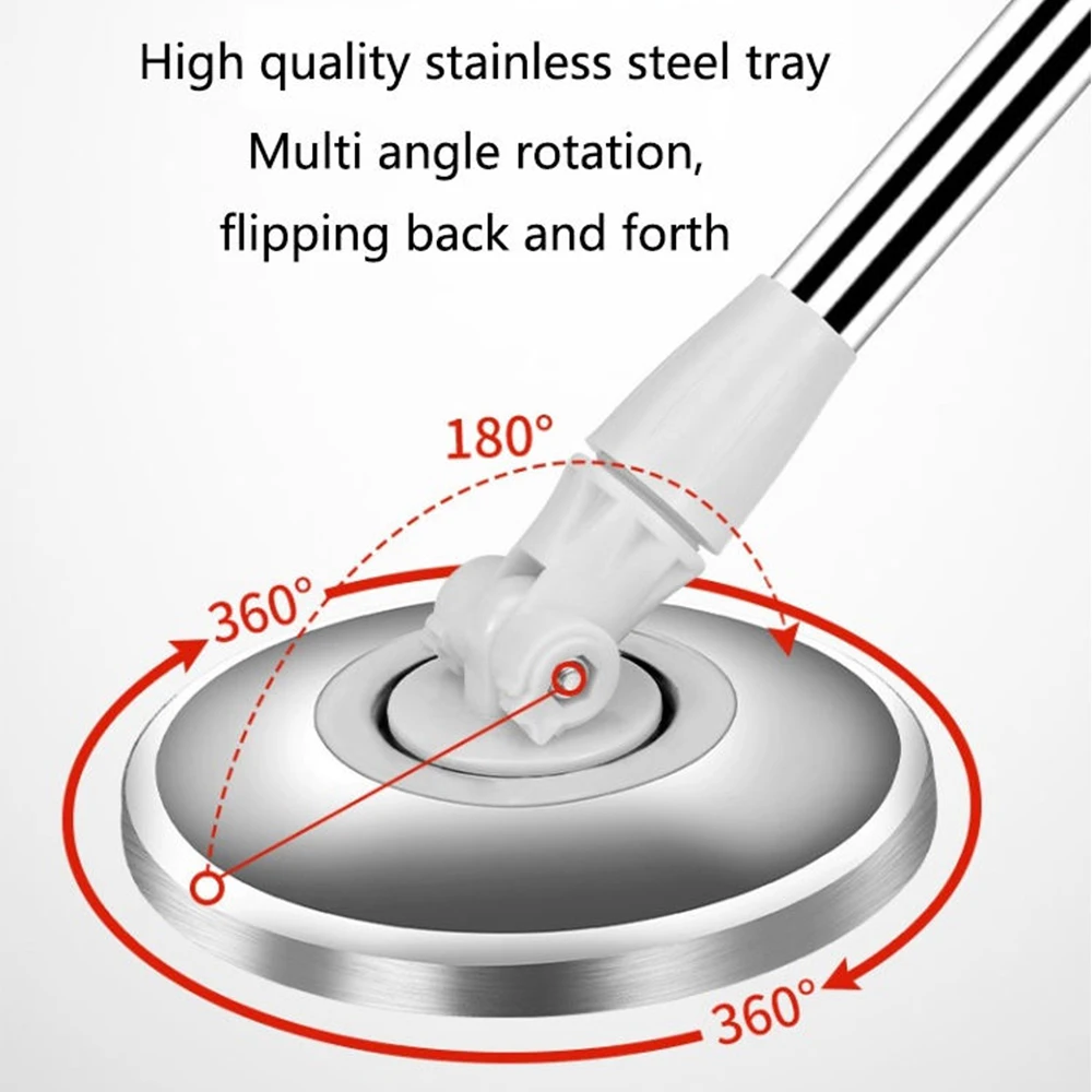 FUTUKNIGHT Easy Wring Microfiber Spin Mop 360° Bucket Floor Cleaning System 2/5 Heads Microfiber Rotating Spinning Head FUT062