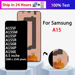 TFT Quality For Samsung A15 4G LCD SM-A155F Display Touch Screen Digitizer For Samsung A15 5G LCD SM-A156B Frame