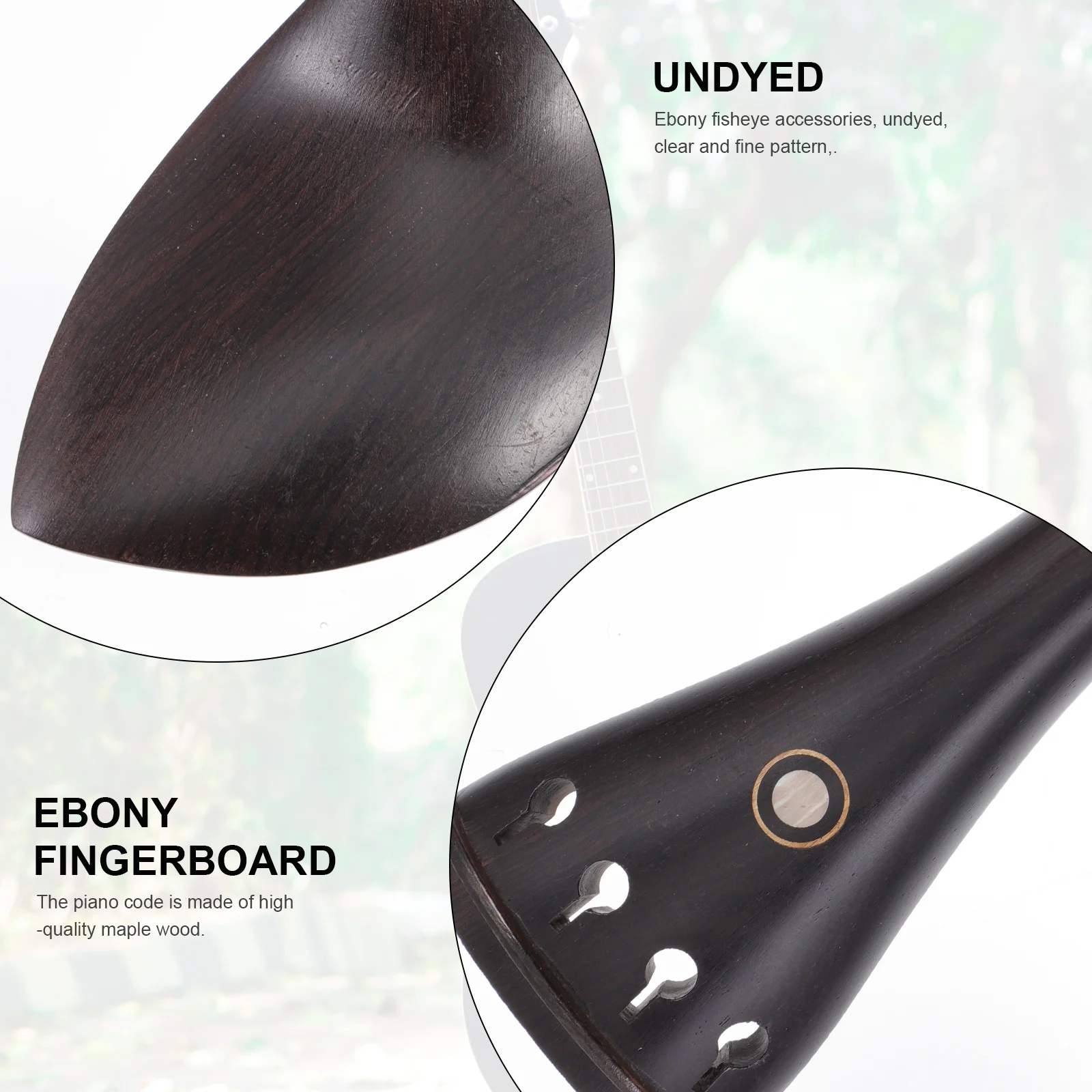 

9pcs 4/4 Accessories Ebony Fingerboard Maple Wood Piano Code Cork Pad Clear Pattern Hardwood Durable For Violinists Ebony Violin