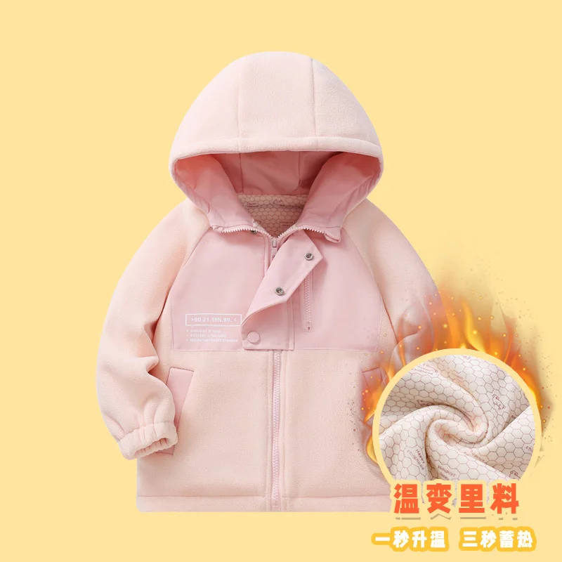 Boys Girls Cotton-Padded Jackets Winter Kids Thick Fleece Warm Parka Hooded Coats Children Overcoat Patchwork Outerwear 4-12Y