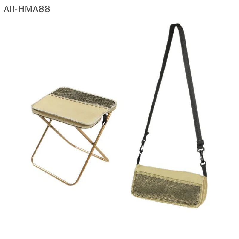 1pc  Outdoor Camping Foldable Chair Backpack Stool Portable Travel Folding Stool With Carry Bag