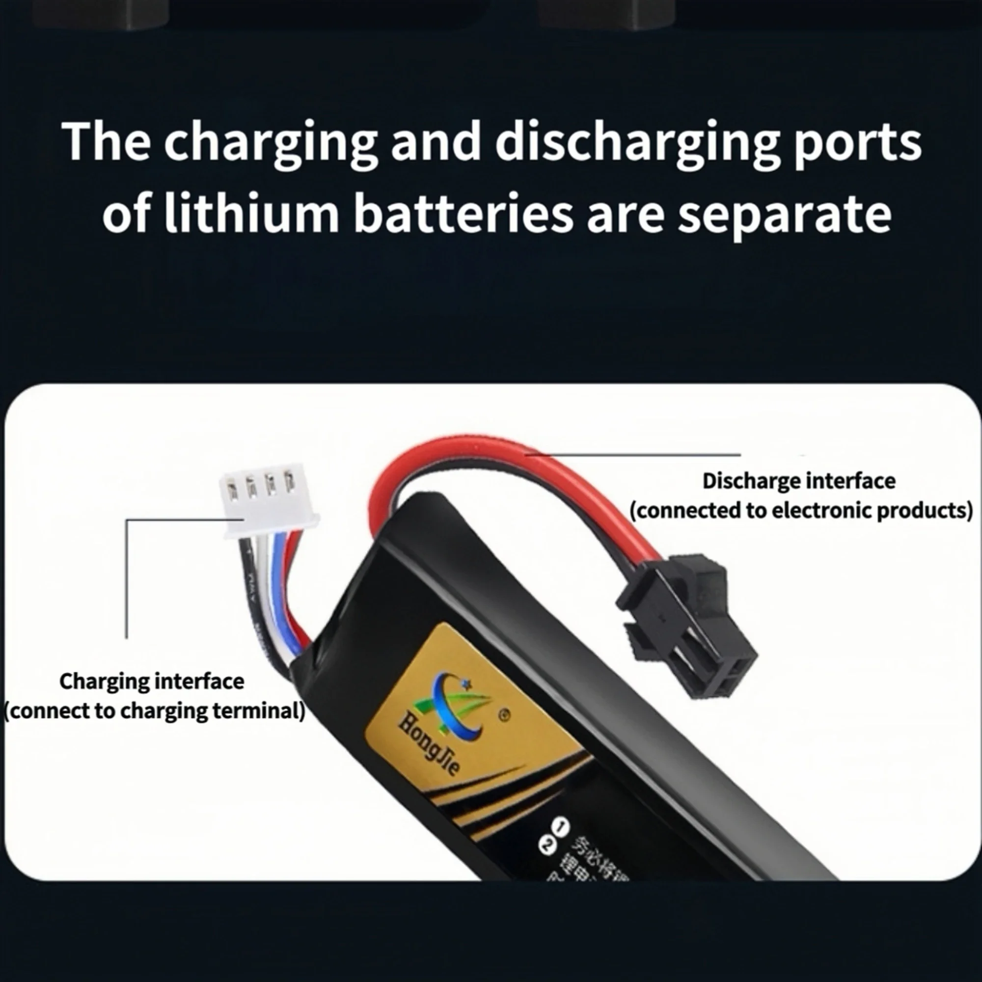 Lipo Battery for Water Gun Airsoft 7.4V 1800mAh with USB charging cable for Soft bullet gun Remote control ship model Lawn lamp