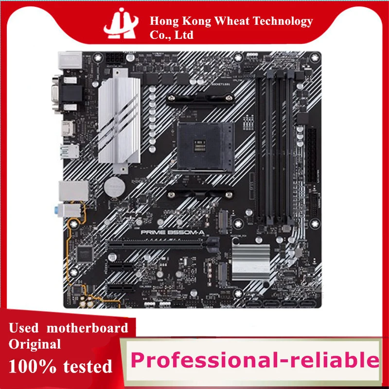 For AMD PRIME B550M-A motherboard Used original Socket AM4 B550 DDR4 128GB M.2 NVME USB3.0 SATA3 Desktop Mainboard