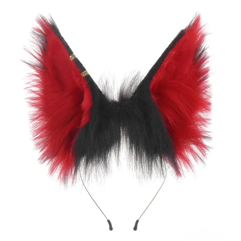 R7UF Furry Wolf Ear Headband Soft Comfortable Hairband Styling Accessory For Cosplay