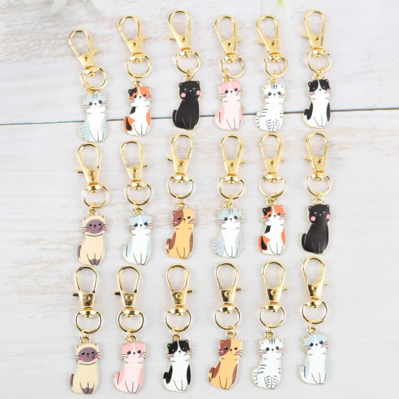 9/18-teiliges Schlüsselanhänger-Set mit niedlichen Tiersymbolen, Katzen-Schlüsselanhänger, Geschenke zum Glücksbringer, Geburtstagsgeschenk, interessante Tiermotive